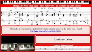 'Things Ain't What They Used To Be' - jazz / blues /gospel piano tutorial