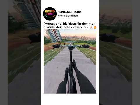 Profesyonel bisikletçinin dev merdivenlerdeki nefes kesen inişi 🚴🔥