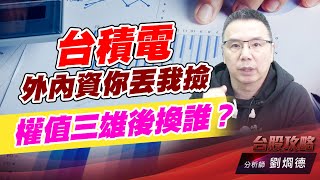 台積電外內資你丟我撿，權值三雄後換誰？｜台股攻略｜劉烱德 (圖)