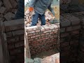 Laying solid red brick wall process