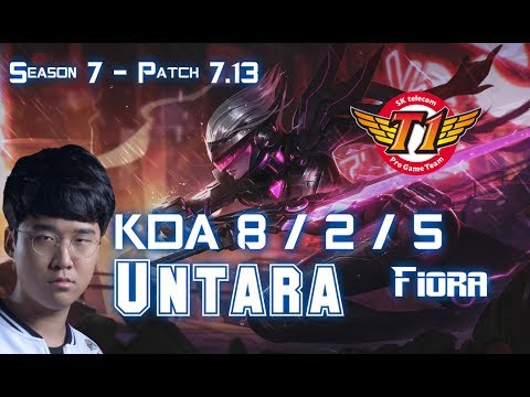 SKT T1 Untara FIORA vs SINGED Top - Patch 7.13 KR Ranked