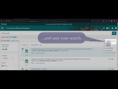 Databases at Lower Columbia College, featuring Coronavirus Research Database