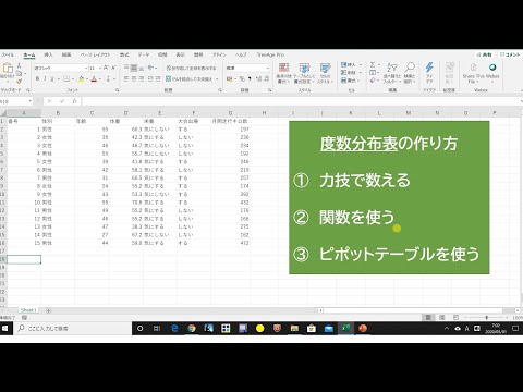 看護学科 統計データの種類とまとめ方 エクセル操作の実演