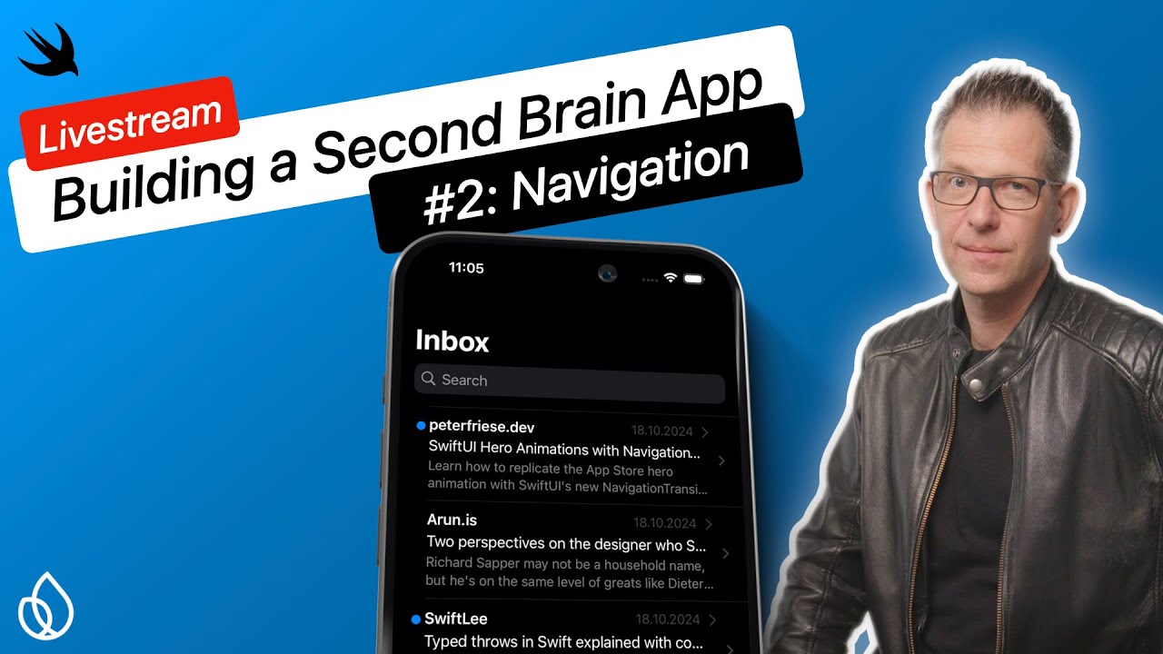 🧠 Build a Second Brain - SwiftUI Navigation & WebView (Live) - Ep 2