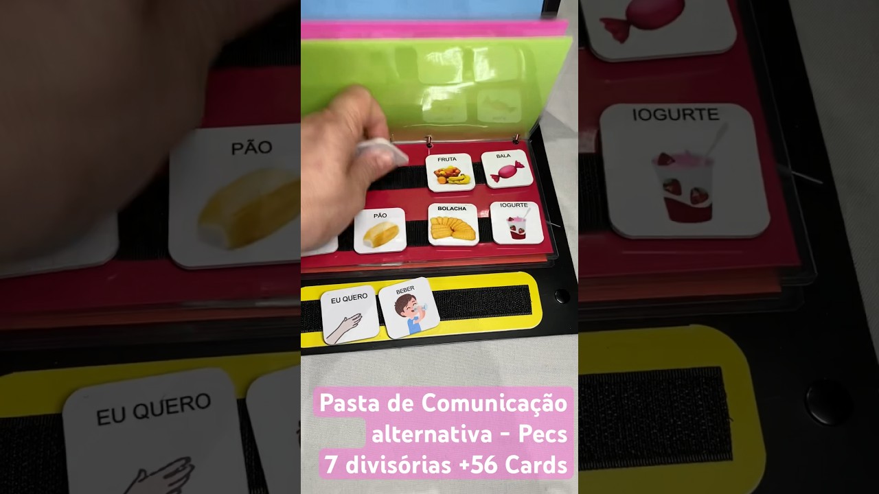 AUTISMO - Pasta de Comunicação alternativa Pecs 7 divisórias +56 Cards #autismosevero