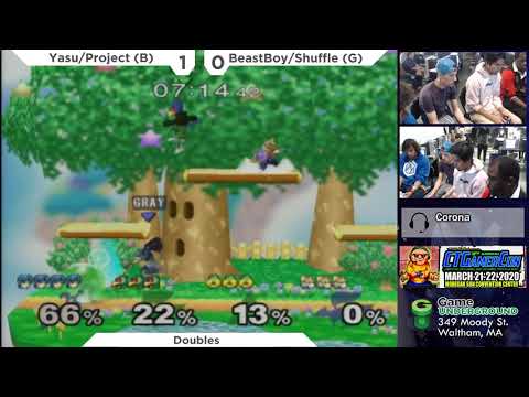 Mass Madness 30 SSBM - Yasu/Project (Blue) vs. BeastBoy/Shuffle (Green) - Melee Doubles RR