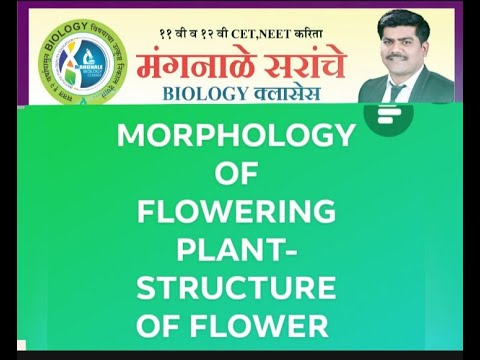 Morphology of flowering plant-  STRUCTURE OF FLOWER PART-1 BY GUNWANT MANGNALE SIR.