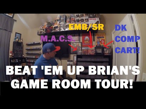 Beat Em Up Brian's Game Room Tour! COMPLETE NES SET! 700+ SNES, Toys, ULTRA RARE Games! WOW