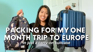PACKING ONE CARRY-ON SUITCASE FOR ONE MONTH IN EUROPE // What and How I Pack for a Month-Long Trip