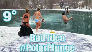 INSANE POLAR PLUNGE SNOW CHALLENGE! (Polar Bear Plunge Snow Challenge First Swim of the Year 2017)