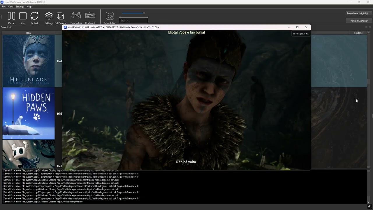 shadPS4 V0.13.1 WIP main aa227ca | CUSA07527 Hellblade: Senua's Sacrifice™ 01.00