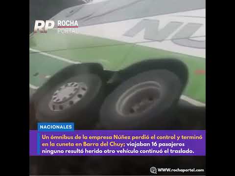 Un ómnibus de la empresa Núñez volcó en Barra del Chuy.