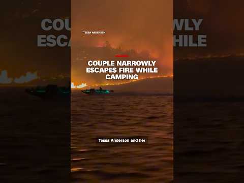 Couple narrowly escapes fire while camping