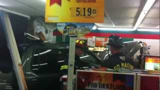 preview picture of video '7-Eleven Sausalito Car/Truck Crashes into front window - Big Gulp indeed!!!'
