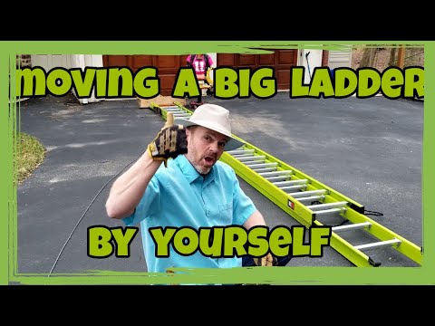 How To Safely Raise & Lower a 40' Ladder By Yourself (DIY  инструментарий Tips)