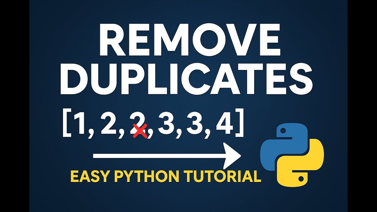 4.How to Remove Duplicate Elements from a List in Python | Easy Python Tutorial