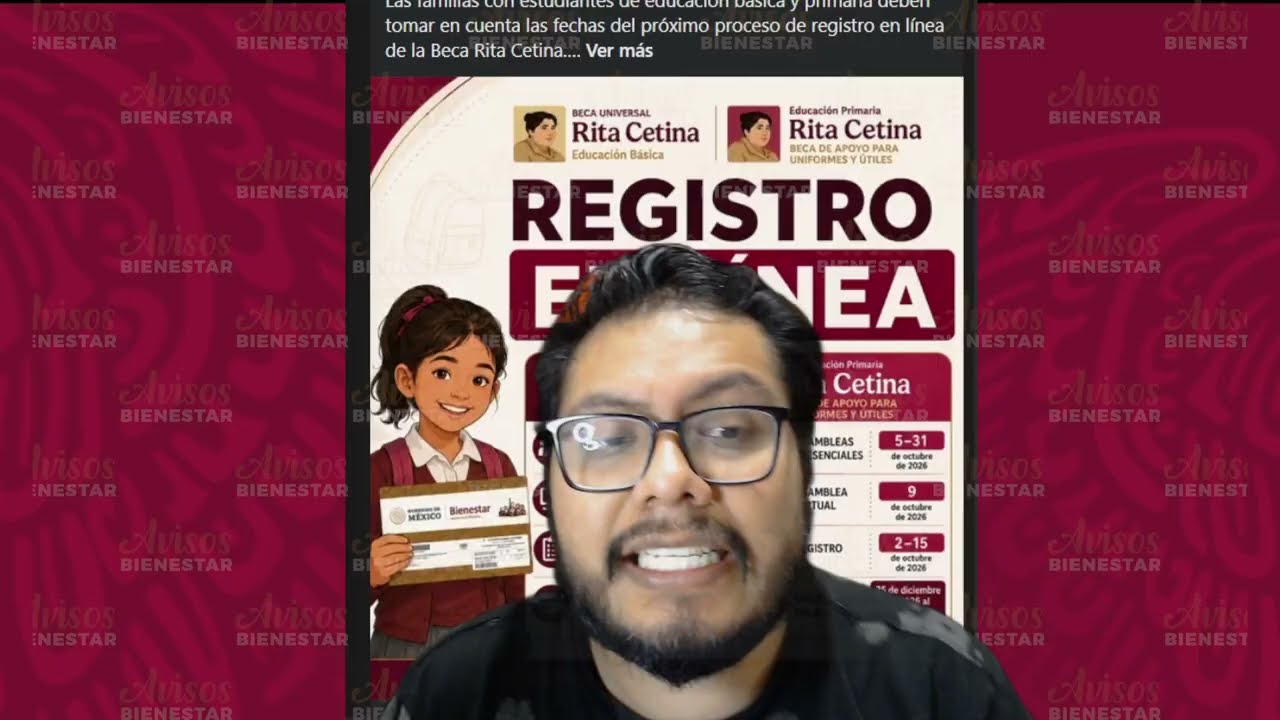 ¡ASÍ SERÁ EL REGISTRO! de nivel primaria y secundaria de la beca rita cetina en octubre 2026.