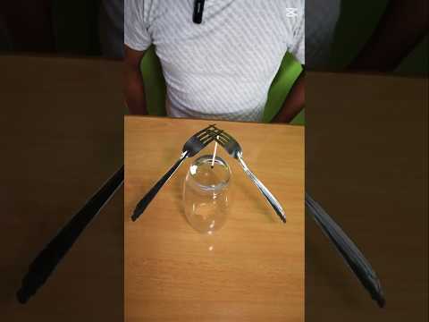 Homemade experiment with forks and matchstick.