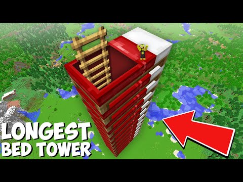 Insane Minecraft BED Tower BASE! What's Inside?!