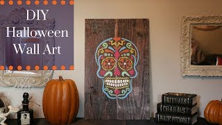 Easy Halloween DIY Sugar Skull Stencil Art  Decoration