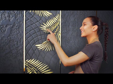 ОБЫЧНАЯ ШПАКЛЕВКА + ЗОЛОТАЯ ПОТАЛЬ = СУПЕР ДЕКОР СТЕН ЗА КОПЕЙКИ! ДЕКОРАТИВНАЯ ШТУКАТУРКА КАРТА МИРА