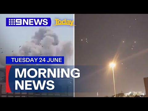Iran attacks US base; Flights suspended over Middle East | 9 News Australia