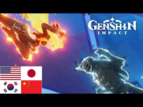 Genshin Impact - Mavuika vs Capitano Natlan Cutscene (ENG, CN, KR, JP Language)