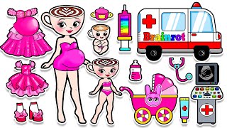 Download lagu BALELRINA CAPPUCCINA Pregnant 🌈 Mother & Daughter Barbie Handmade | DIY Arts & Paper Crafts mp3