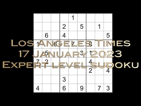 Sudoku solution – Los Angeles Times sudoku 17 January 2023 Expert level