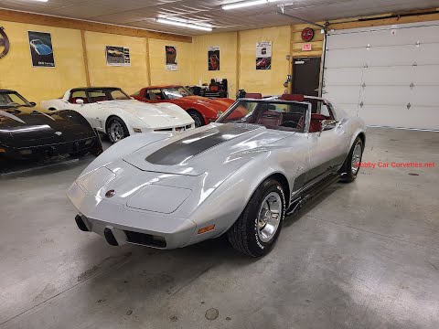 1975 Silver Corvette Stingray Red Interior For Sale Video