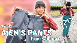 Trying MEN'S PANTS From WALMART!! shopping for girl's clothes is 🚮