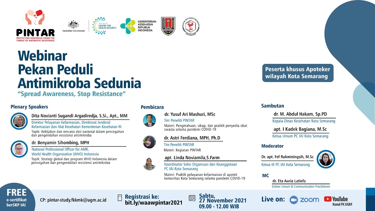 Webinar Pekan Peduli Antimikroba Sedunia - Spread Awareness, Stop Resistance