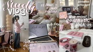 ✧˚ pinterest uni girl | productive 3 days ☕️🩰 crashing out, romanticise library & cafe study nights