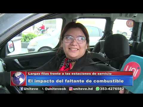 Largas filas frente a las estaciones de servicio