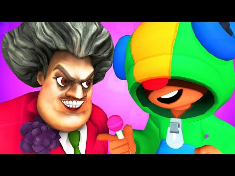 Мисс Ти vs Бравл Старс (Злая Училка Леон Рико Биби Brawl Stars Scary Teacher Miss T 3D Анимация)