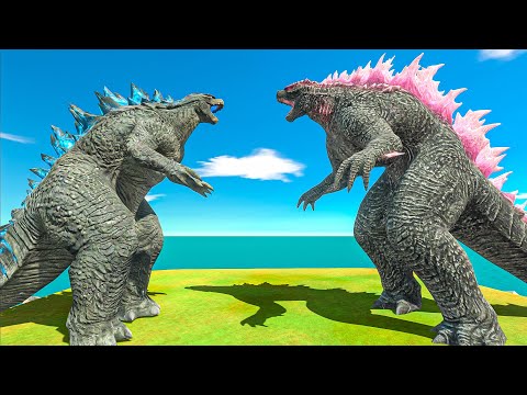 Growing Godzilla 2014 vs New Godzilla Size Comparison - Animal Revolt Battle Simulator