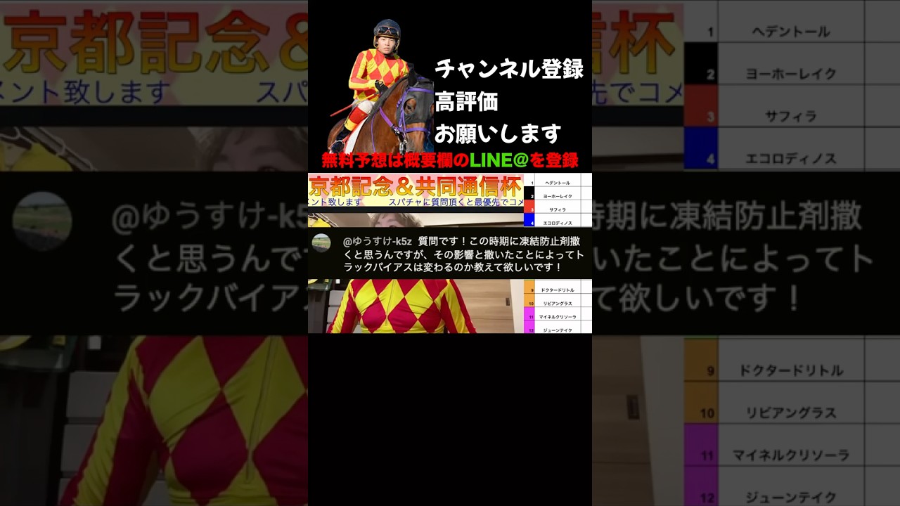 【競馬】凍結防止剤を撒くことによる影響について