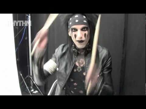 Black Veil Brides' CC (Christian Coma) shows Rhythm some stick tricks