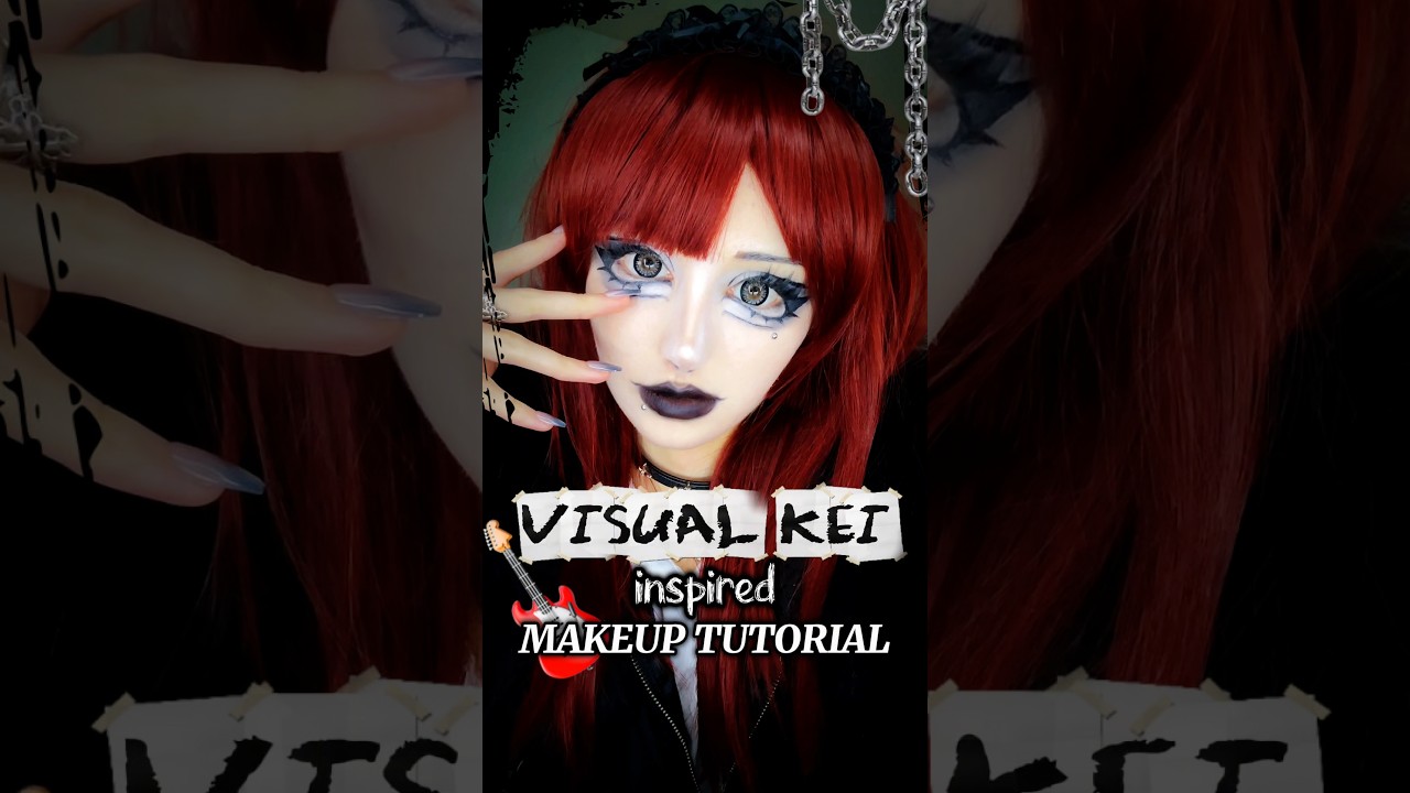 VKEI MAKEUP TUTORIAL🖤🎸(on NON-ASIAN FEATURES!) #makeuptutorial #makeup #vkei #visualkei