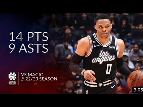 Russell Westbrook Highlights 14 Pts 9 Asts Vs￼ Magic 18th March 22/23 Season