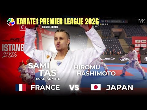 Karate1 Premier League 2026 Sami Tas (FRA) vs Hashimoto Hiromu (JPN) -60kg Istanbul #wkf #karate #yt