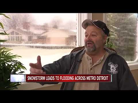 Snowstorm leads to flooding across metro Detroit