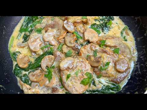 Easy Creamy Pork with Spinach 🌿 | One-Pan Magic!