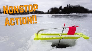 Nonstop Tip Up MADNESS!! Ice Fishing 2019