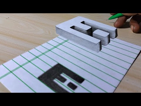 Very Easy!! How To Drawing 3D Floating Letter "A" #2 - Anamorphic Illusion - 3D Trick Art on paper