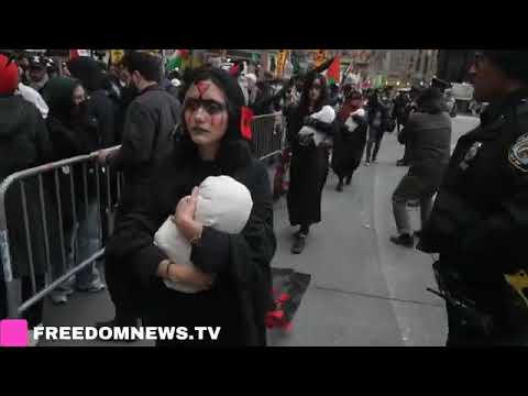 Just like last year, radical pro-Palestine protesters in New York are calling for Christmas . . .