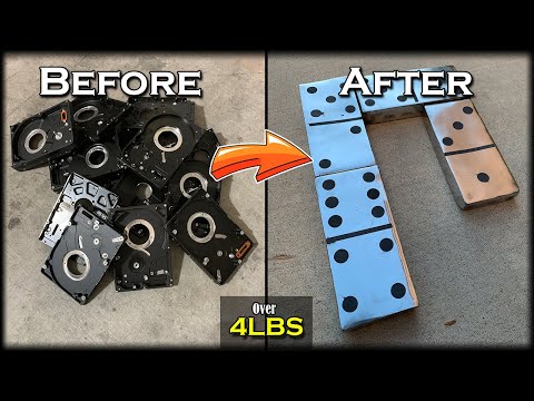 Casting GIANT Dominoes From Old Hard Drive Cases - Melting Scrap Metal At Home