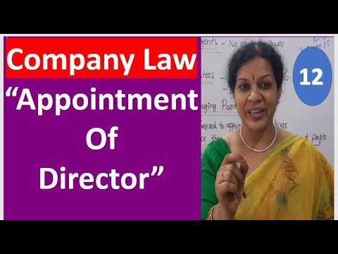 12. "Appointment of Director" - Company Law