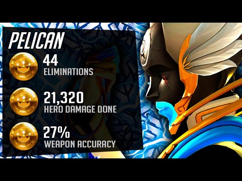 Pelican Pro Korean Echo Gameplay - 44 elims! [ Overwatch Season 32 Top 500 ]