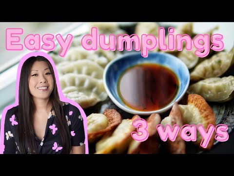 Easy Pork and Chive Dumplings Recipe - no handfold!  猪肉韭菜饺子! Boiled, pan fried and in the air fryer!